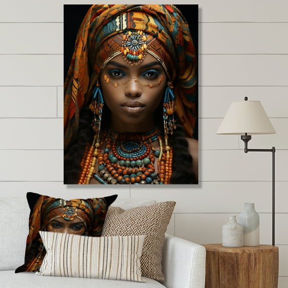 Designart "Beauty Adorned in Africa III" African Canvas Print