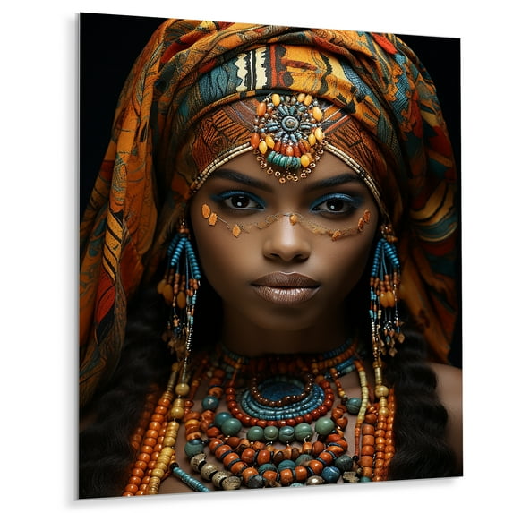 Designart "Beauty Adorned in Africa III" African Metal Wall Art Prints