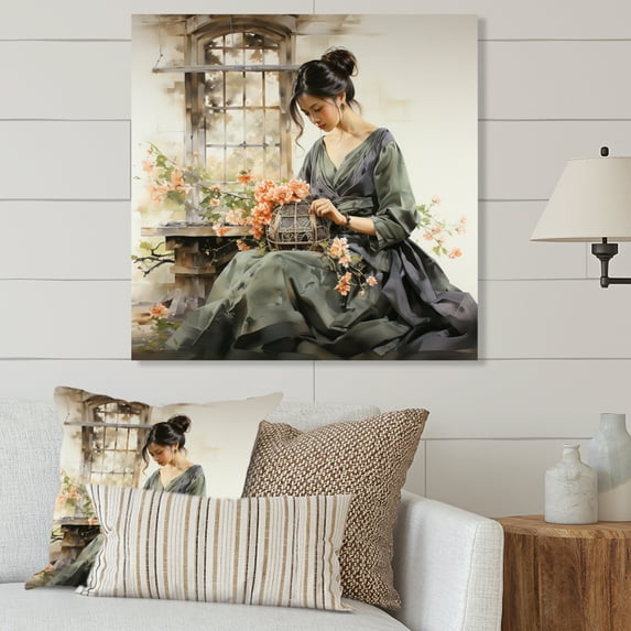 Designart "Beauty Asian Painting IV" Asian Metal Art Print