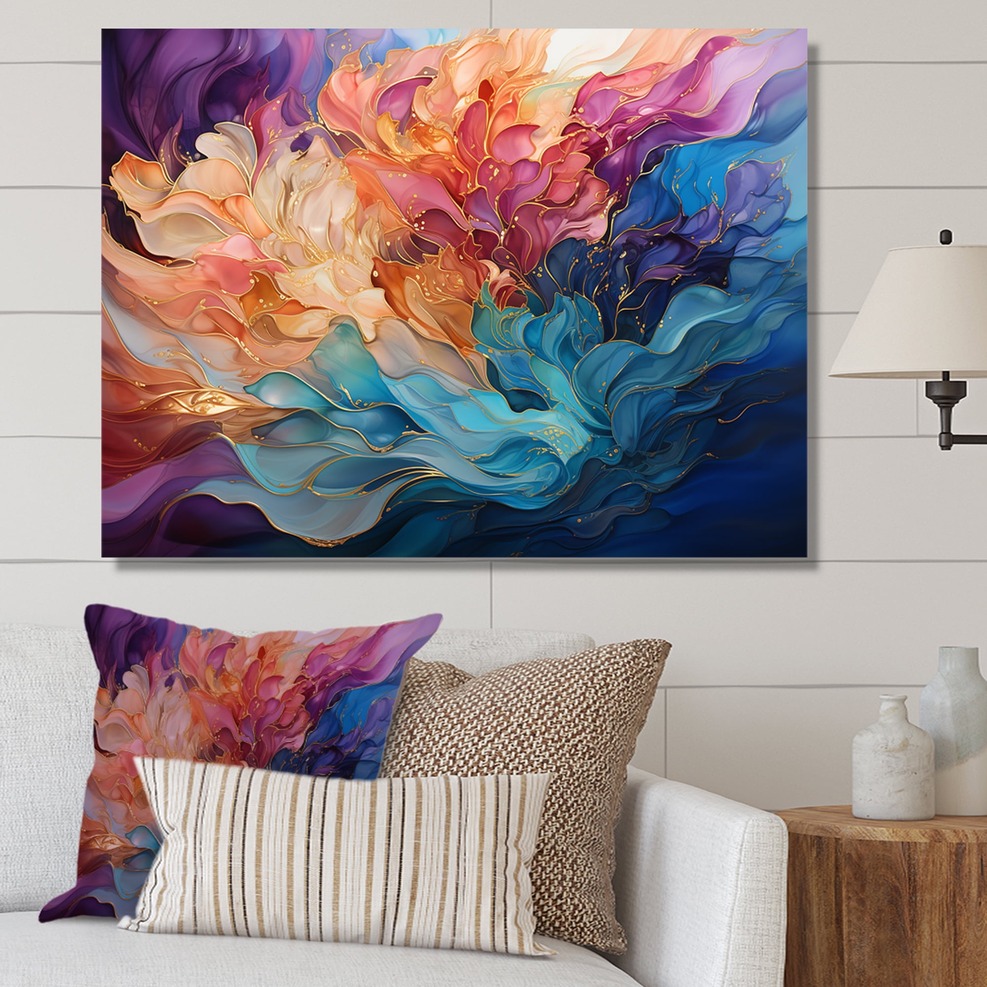 Designart "Beauty In Liquid Aurora Borealis Charm IV" Aurora Borealis