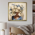 thumbnail image 1 of Designart "Beauty in African Woman's Floral Portrait" People Framed Wall Art Decor - Global Beige African Tribal Entryway Framed Wall Art, 1 of 6