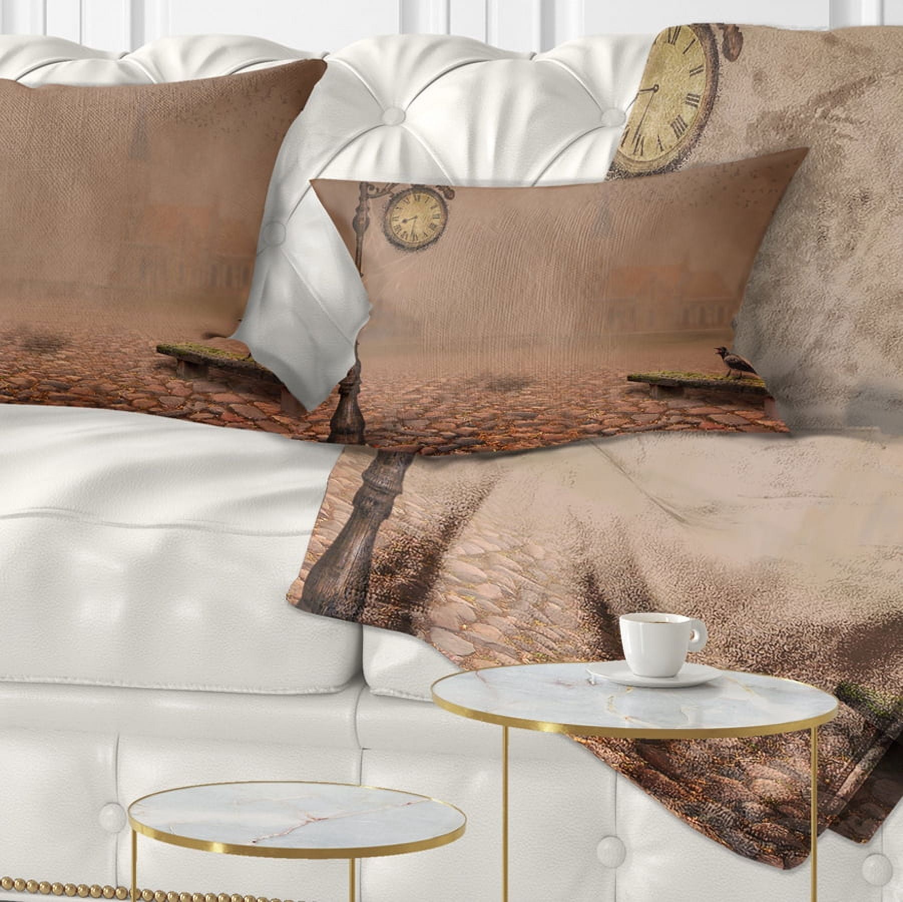 Designart Behind Old Time Landscape - Photography Throw Pillow - 12x20