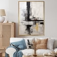 thumbnail image 1 of Designart "Beige And Black Road Abstract" Abstract Collages Floater Framed Wall Art Prints, 1 of 5