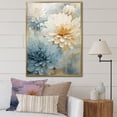 thumbnail image 1 of Designart "Beige And Blue Mums In Bloom II" Mums Floater Framed Canvas Prints, 1 of 5