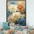 thumbnail image 1 of Designart "Beige And Blue Mums In Bloom III" Mums Floater Framed Wall Decor, 1 of 5