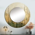 thumbnail image 1 of Designart "Beige And Gold Minimalist Forest" Forest Rund Mirror For Wall Decor - Large Beige Round Print Mirror - Round Traditional Mirror - Wall Mounted Round Large Mirror - 29" x 29", 1 of 1
