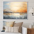 thumbnail image 1 of Designart "Beige And Gold Sunset Calm" Landscape Sunset Floater Framed Wall Art Living Room, 1 of 5