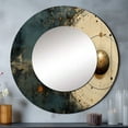 thumbnail image 1 of Designart "Beige & Black Astrological Minimalism" Astrology Round Mirror Wall Decor Astronomy - Large Blue Round Office Mirror - Round Mirror - 29" x 29", 1 of 6