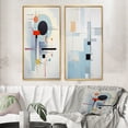 thumbnail image 1 of Designart "Beige Blue Suprematism Serene composition II" Abstract Suprematism Framed Wall Art Set Of 2 - Multi-Color Abstract Framed Canvas Set For Living Room Decor, 1 of 7