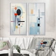 thumbnail image 1 of Designart "Beige Blue Suprematism Serene composition II" Abstract Suprematism Framed Wall Art Set Of 2 - Multi-Color Abstract Framed Canvas Set For Living Room Decor, 1 of 7