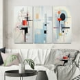 thumbnail image 1 of Designart "Beige Blue Suprematism Serene composition III" Abstract Wall Art Set Of 3 - Multi-Color Suprematism Canvas Set For Living Room Decor, 1 of 7