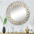 thumbnail image 1 of Designart "Beige Botanical Expressions I" Abstract Botanicals Round Wall Mirror - Abstract Oval Mirror, 1 of 4