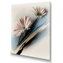 Designart Beige Gerbera Flowers Canvas Wall Art