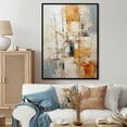 thumbnail image 1 of Designart "Beige Grey Geometric composition I" Abstract Floater Framed Wall Decor, 1 of 7