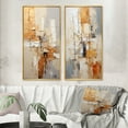 thumbnail image 1 of Designart "Beige Grey Geometric composition II" Abstract Collages Framed Wall Art Set Of 2 - Beige Abstract Framed Canvas Set For Living Room Decor, 1 of 7