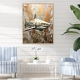 thumbnail image 1 of Designart "Beige Hued Shark Essence II" Shark Floater Framed Canvas Prints, 1 of 5