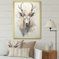thumbnail image 1 of Designart "Beige Ibex In Minimalist Antelope" Animals Antelope Picture Framed Wall Art Living Room, 1 of 5