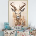 thumbnail image 1 of Designart "Beige Ibex In Minimalist Antelope I" Animals Antelope Picture Framed Canvas Wall Art, 1 of 5