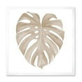 thumbnail image 1 of Designart 'Beige Ivory Pastel Monstera Heart Shaped Tropical Leaf' Traditional Framed Art Print, 1 of 4