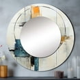 thumbnail image 1 of Designart "Beige Minimalist Collage VI" Abstract Collages Round Mirror Wall Décor Mid-Century - Large Multi-Color Round Mirror - Round Mirror 23" x 23" Inch, 1 of 6