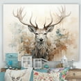 thumbnail image 1 of Designart "Beige Minimalist Deer Portrait II" Animals Deer Wall Decor, 1 of 7