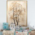 thumbnail image 1 of Designart "Beige Oak Tree Solitude VI" Tree Oak Floater Framed Wall Decor, 1 of 5