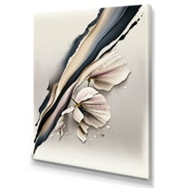 Designart Beige Orchid Flowers Hyperrealistic I Canvas Wall Art