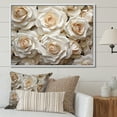 thumbnail image 1 of Designart "Beige Rose Calm III" Roses Floater Framed Canvas Wall Art, 1 of 5