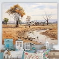 thumbnail image 1 of Designart "Beige Savannah Safari African Landscape Exploration I" Landscapes Wall Art - Global Beige Africa Hallway Wall Art Decor, 1 of 4