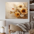 thumbnail image 1 of Designart "Beige Sunflower Bloom Minimalism" Sunflowers Canvas Wall Art, 1 of 7