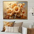 thumbnail image 1 of Designart "Beige Sunflowers love expression I" Floral Floater Framed Wall Art Print, 1 of 7
