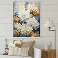 thumbnail image 1 of Designart "Beige, White, And Blue Mums Painting I" Mums Floater Framed Canvas Prints, 1 of 5