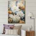 thumbnail image 1 of Designart "Beige, White, And Blue Mums Painting I" Mums Floater Framed Canvas Prints, 1 of 5