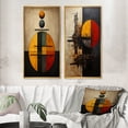 thumbnail image 1 of Designart "Belgian Conversations Geometric Abstraction II" Modern Geometric Framed Wall Art Set Of 2 - Modern Gold Frame Gallery Set For Office Decor, 1 of 6