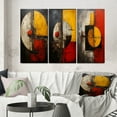 thumbnail image 1 of Designart "Belgian Conversations Geometric Abstraction VII" Modern Geometric Wall Art Set Of 3 - Abstract Geometric Gold Canvas Set For Living Room Decor, 1 of 1