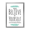thumbnail image 1 of Designart 'Believe In Yourself Quote On White' Traditional Framed Art Print, 1 of 4