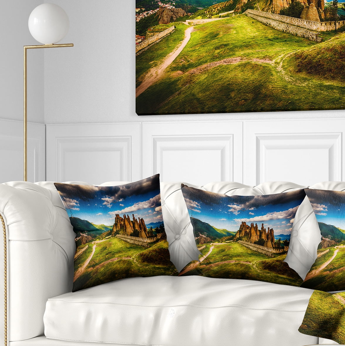 Designart Belogradchik Fortress and Cliffs - Landscape Printed Throw Pillow - 16x16