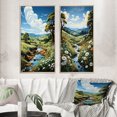 thumbnail image 1 of Designart "Bend in the Countryside River II" Countryside Framed Wall Art Set Of 2 - Green Landscapes Framed Wall Art Set Of 2, 1 of 7