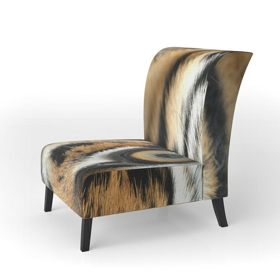 Designart "Bengal Tiger Eyes" Upholstered Modern Accent Chair - Arm Chair