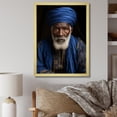 thumbnail image 1 of Designart "Berber Portrait in the Atlas Arabic I" People Framed Wall Art - Global Blue African Tribal Hallway Framed Wall Art Decor, 1 of 6