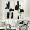 thumbnail image 1 of Designart "Beyond Boundaries Minimal Black and White Abstract II" Abstract Painting Wall Art Set Of 2 - Modern Black Canvas Set For Living Room Decor, 1 of 6