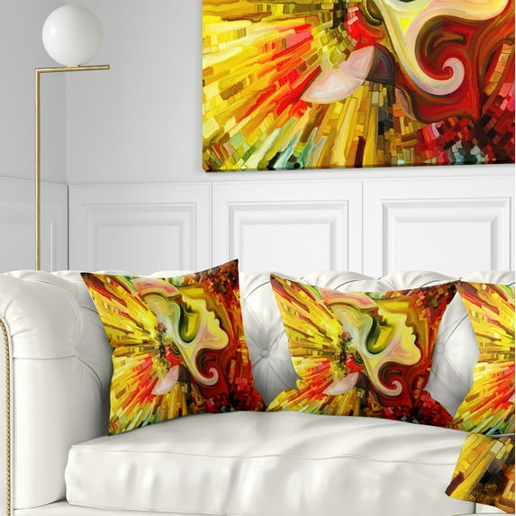 Designart Beyond Inner Paint - Abstract Throw Pillow - 16x16