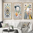 thumbnail image 1 of Designart "Beyond Knowing Séance Vision II" Modern Geometric Framed Wall Art Set Of 3 - White Abstract Frame Gallery Wall Set For Home Decor, 1 of 7
