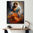 thumbnail image 1 of Designart "Bharatanatyam Pose in Indian Art Dancing III" People Framed Wall Art - Global Orange Indian Art Entryway Framed Wall Art Print, 1 of 6