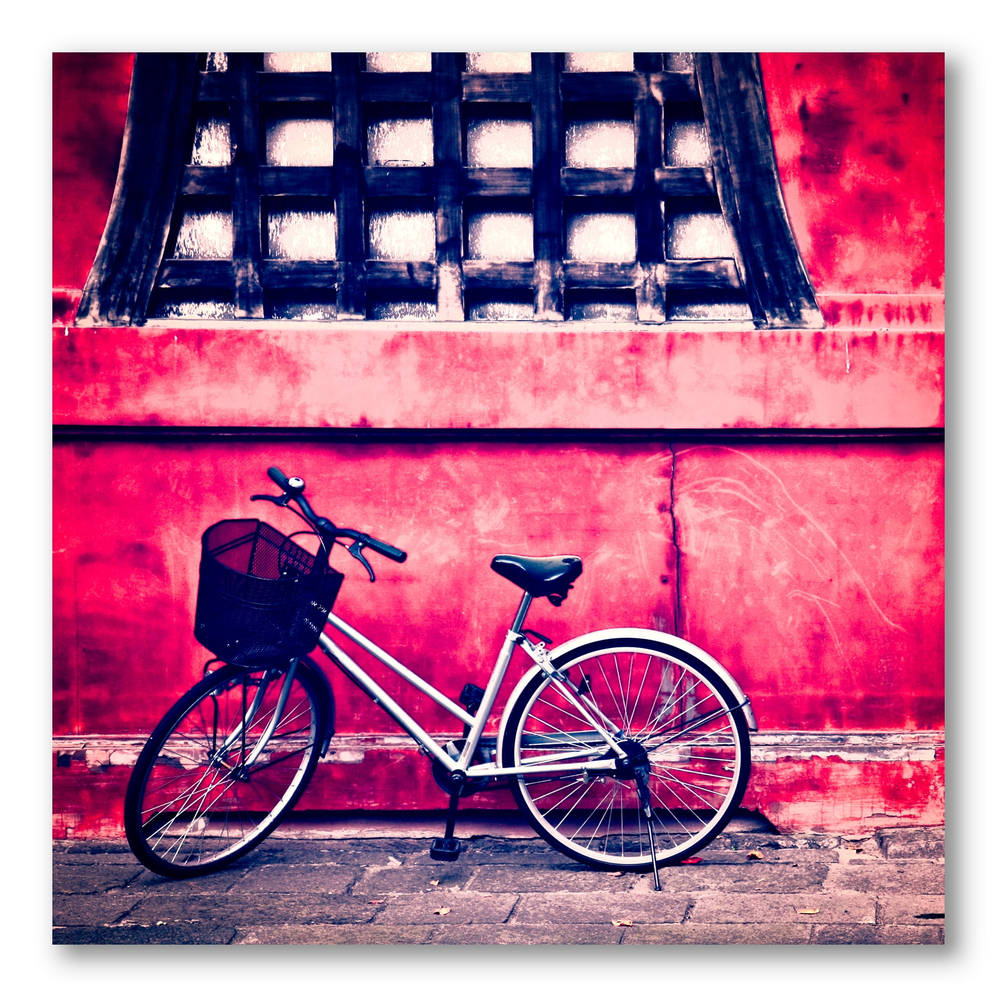 Designart ' Bicycle By Oriental Zozoji Temple Tokyo ' Vintage Canvas Wall Art Print