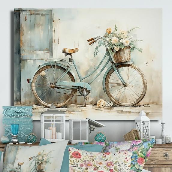 Designart "Bicycle Calm Pedaling V" Transportation Metal Wall Art