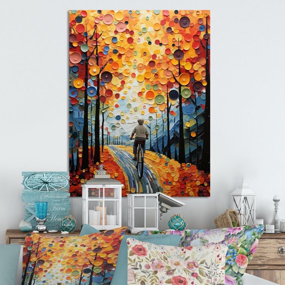 Designart "Bicycle Journey painting" Bicycle Metal Wall Art