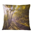 thumbnail image 1 of Designart Bicycle Ride in Fall Forest - Landscape Printed Throw Pillow - 18x18, 1 of 1