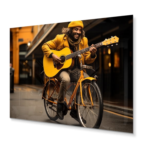Designart "Bicycle Street Charm" Transportation Metal Wall Decor