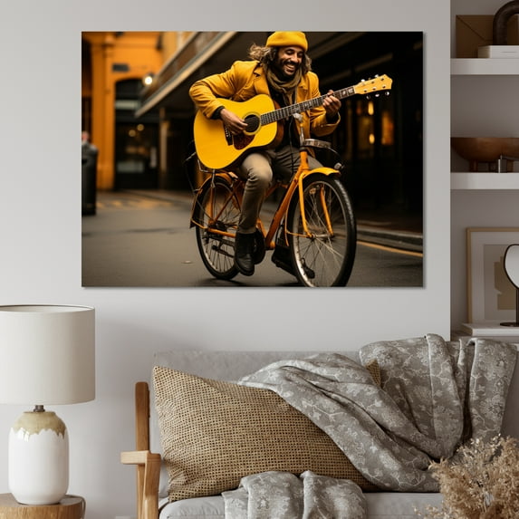 Designart "Bicycle Street Charm" Transportation Wall Decor